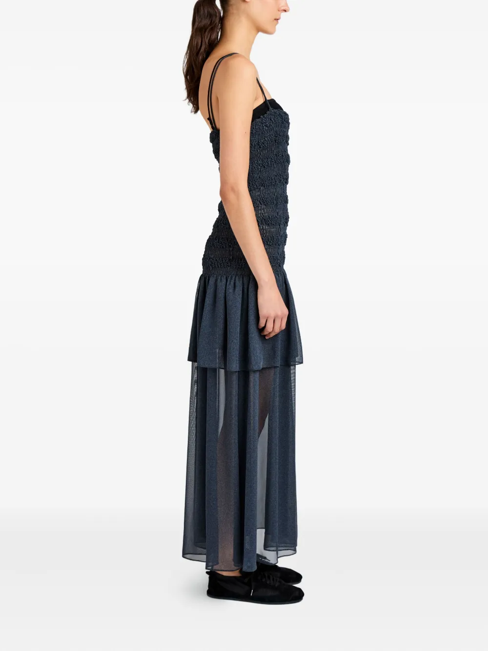 Proenza Schouler Michal midi-jurk met ruches Blauw