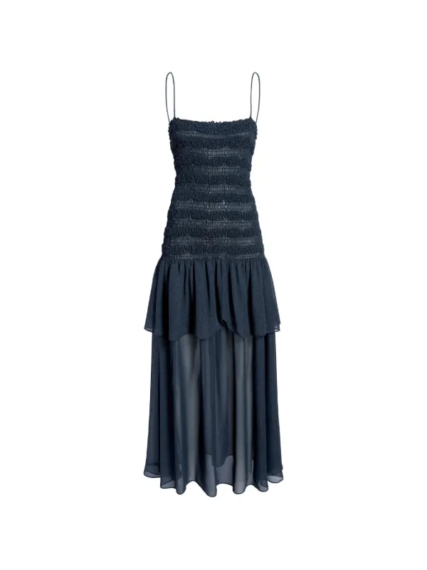 Proenza Schouler Michal Dress in Melange Georgette in Blue