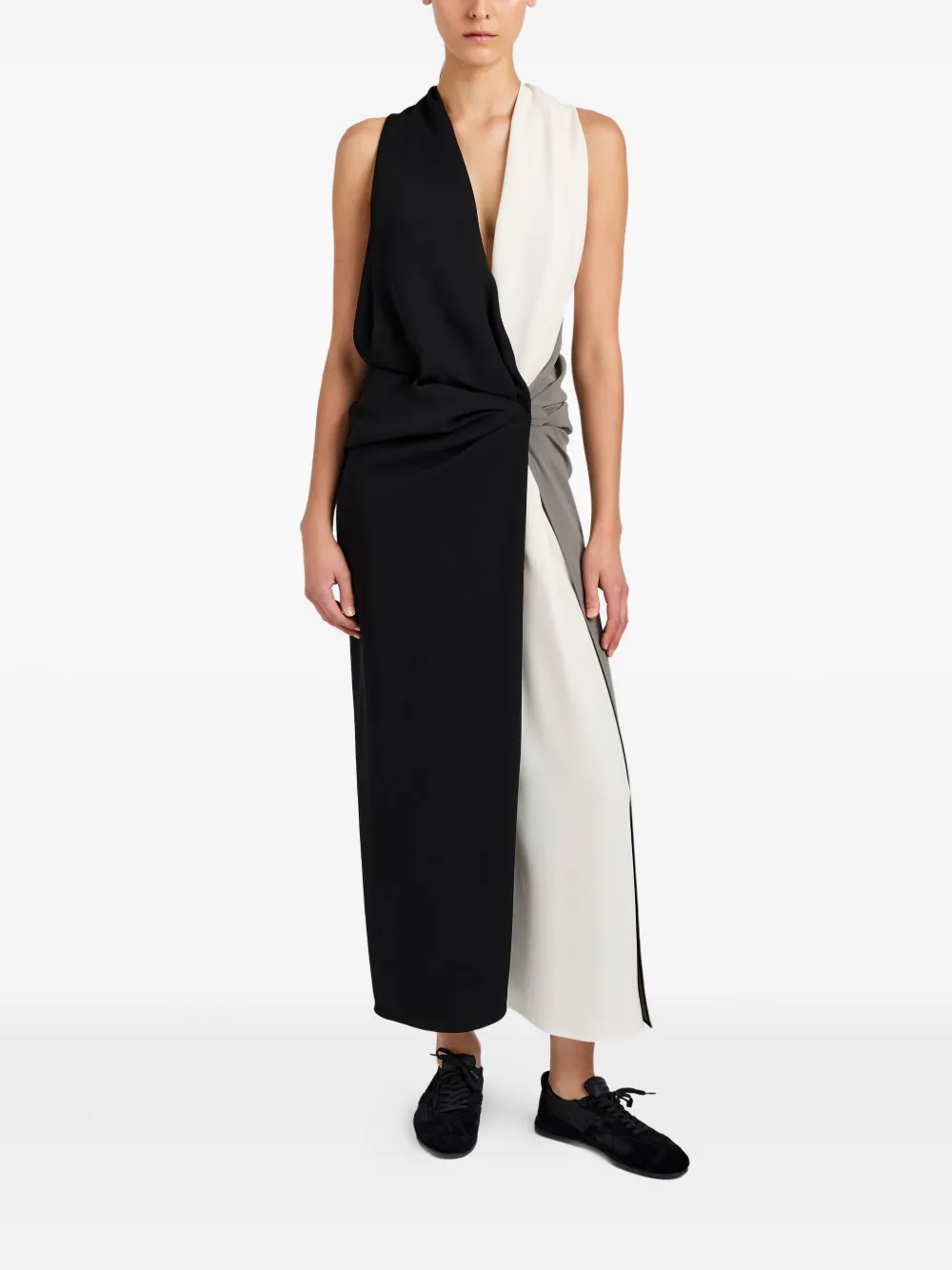 Proenza Schouler Elsa knotted midi dress - Zwart