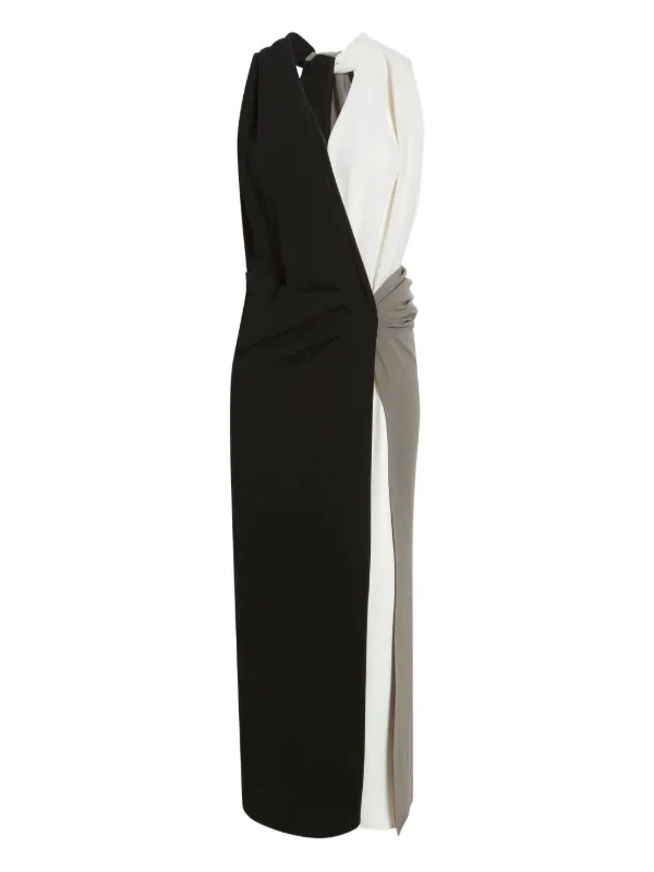 Proenza Schouler Elsa Draped Crepe Midi Dress - Black