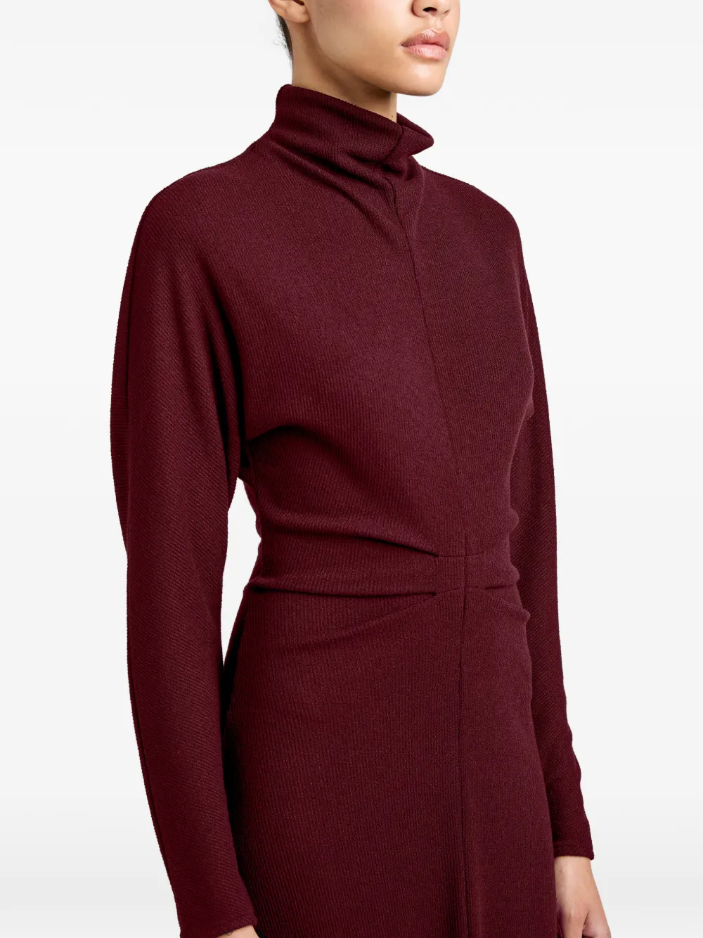 Proenza Schouler White Label Soren fijngeribbelde maxi-jurk met col Rood