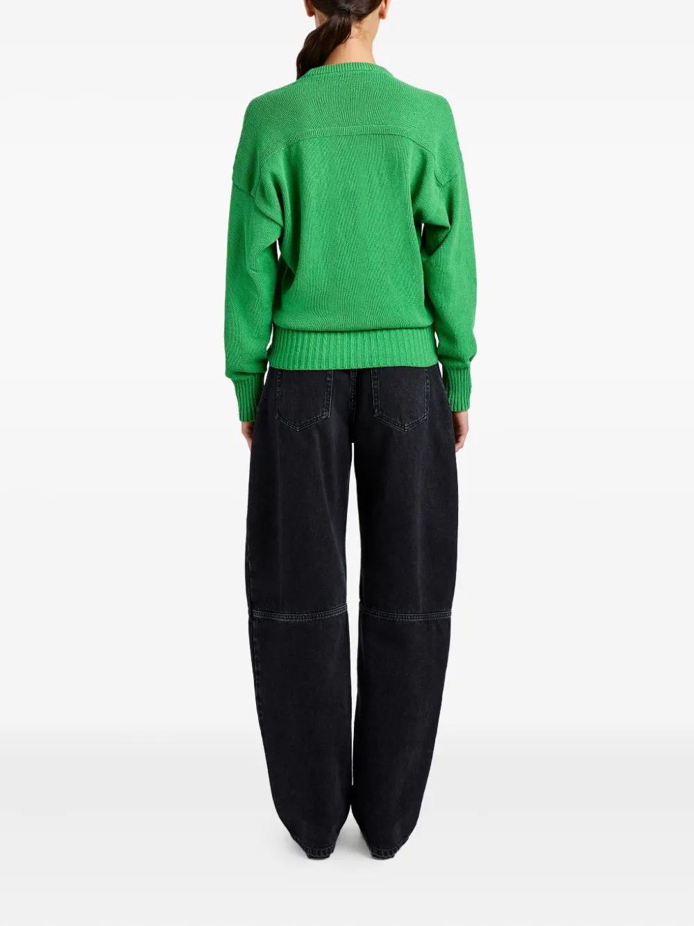 Proenza Schouler Niccola trui met diepe ronde hals Groen
