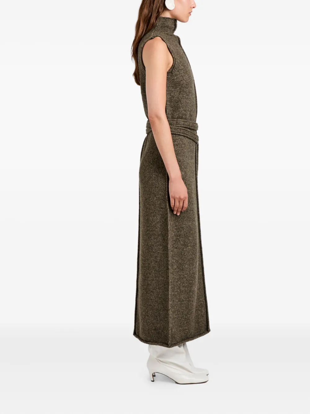 Proenza Schouler White Label Zola gebreide jurk met ceintuur Bruin