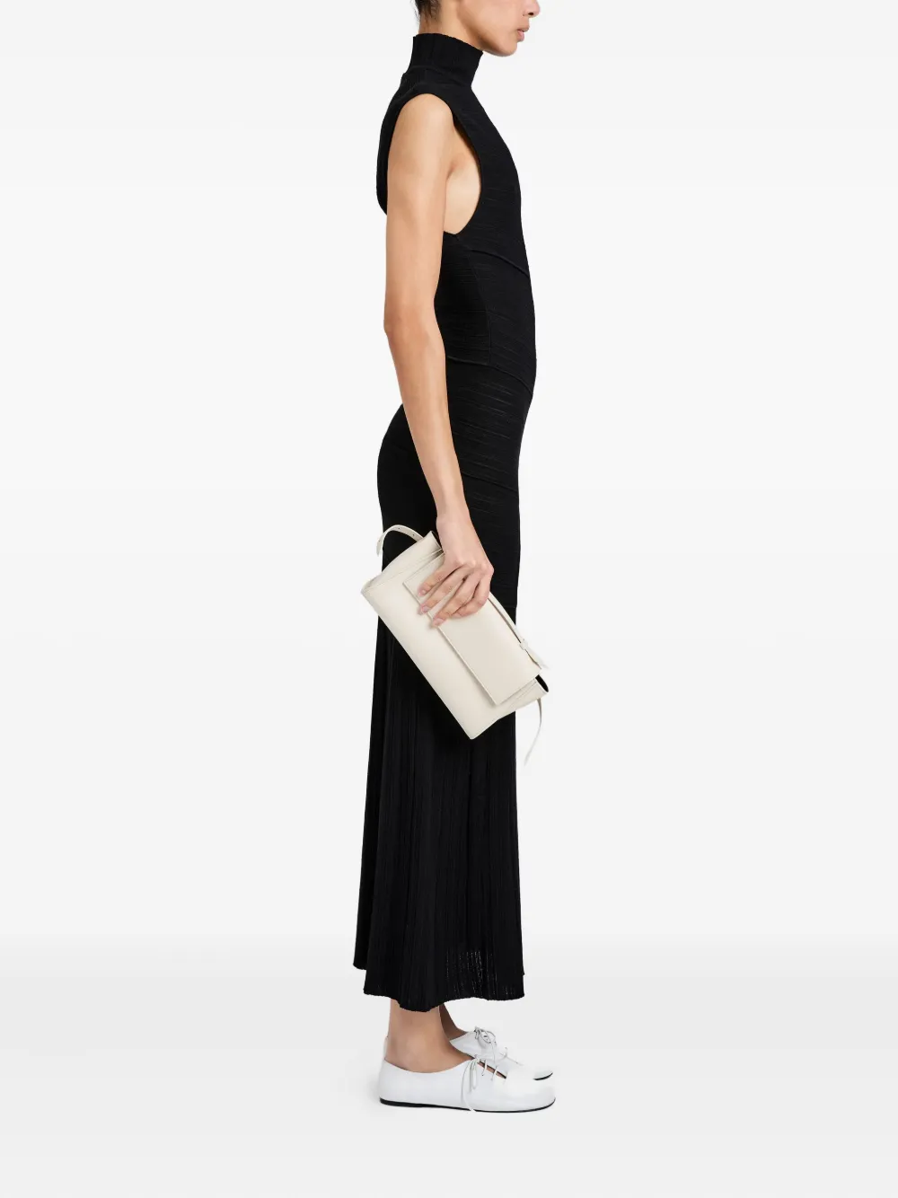 Proenza Schouler Tate Leather Clutch Bag In Neutral