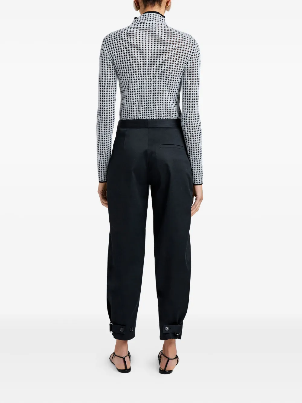 Proenza Schouler White Label Zella geruite top met hoge hals Wit