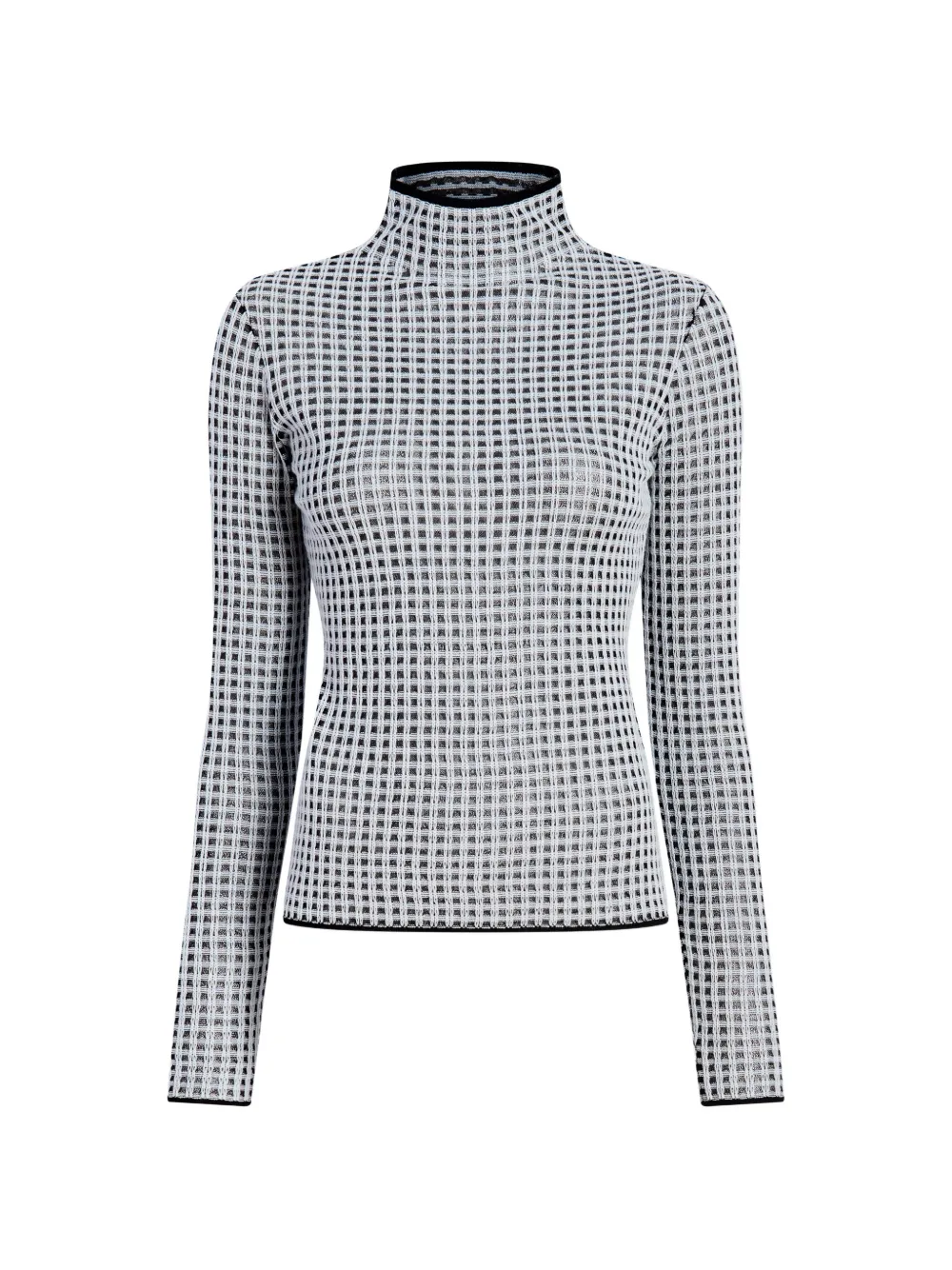 Proenza Schouler White Label Zella geruite top met hoge hals Wit