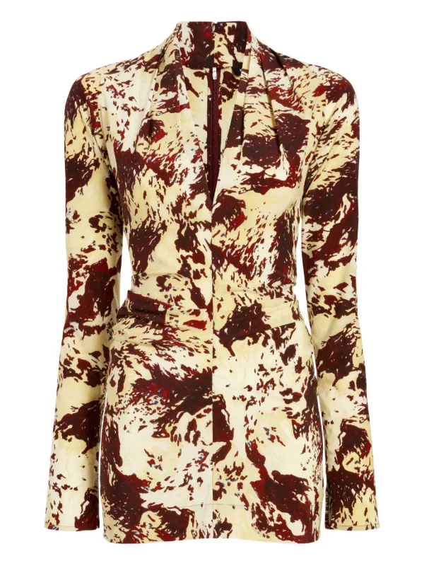 Proenza Schouler Adela Printed Blouse in Yellow