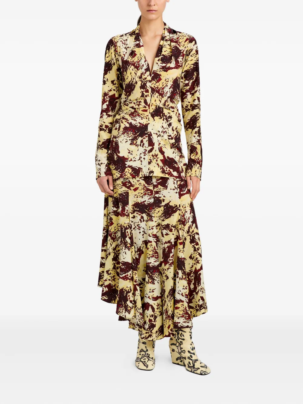 Proenza Schouler Adela printed blouse - Geel