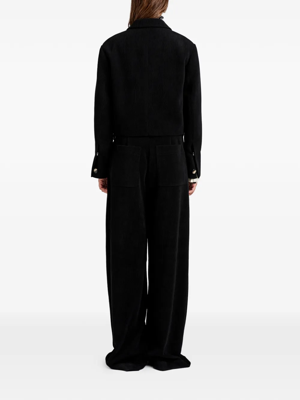 Proenza Schouler White Label Nima ribfluwelen jack Zwart