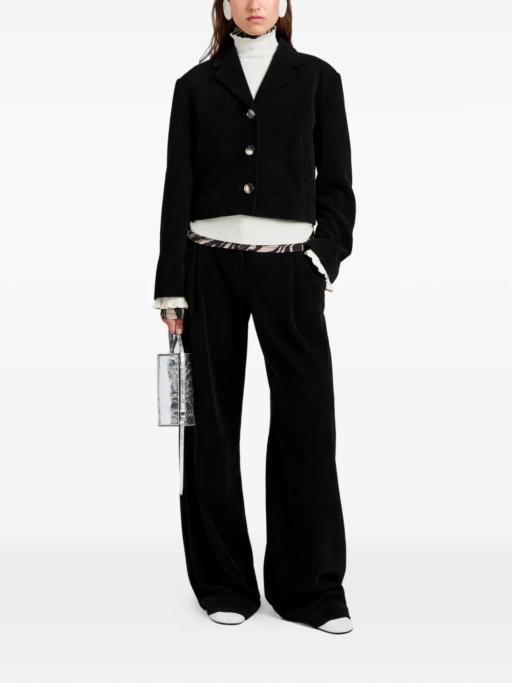  Proenza Schouler White Label Nima Corduroy Jacket - Black 