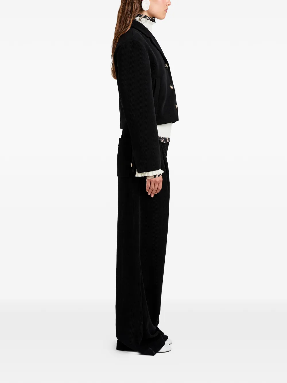  Proenza Schouler White Label Nima Corduroy Jacket - Black 