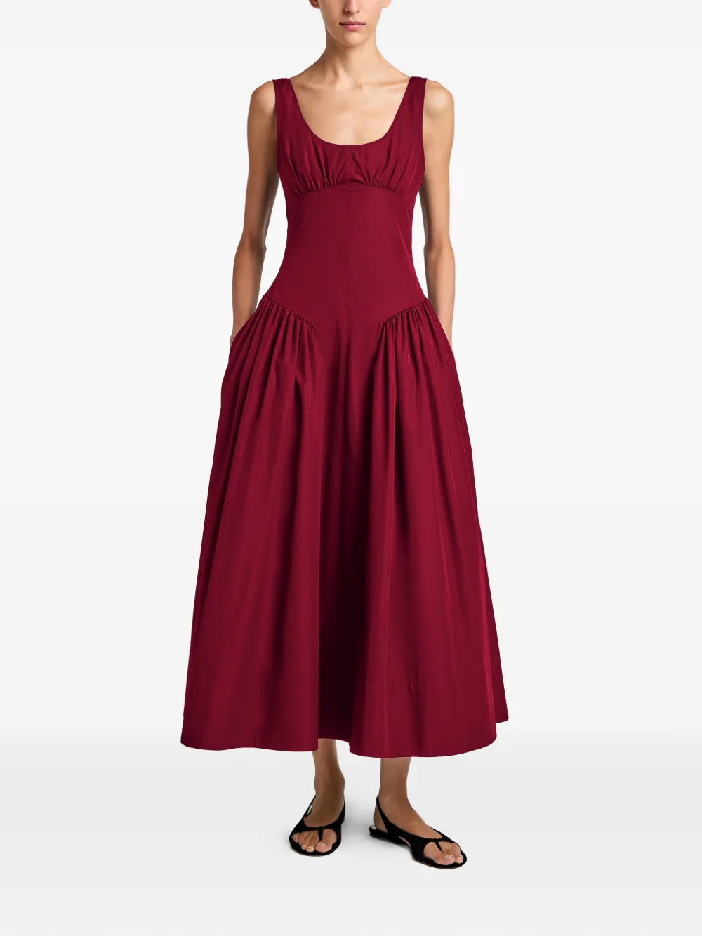 Proenza Schouler White Label Kendall gesmockte jurk Rood