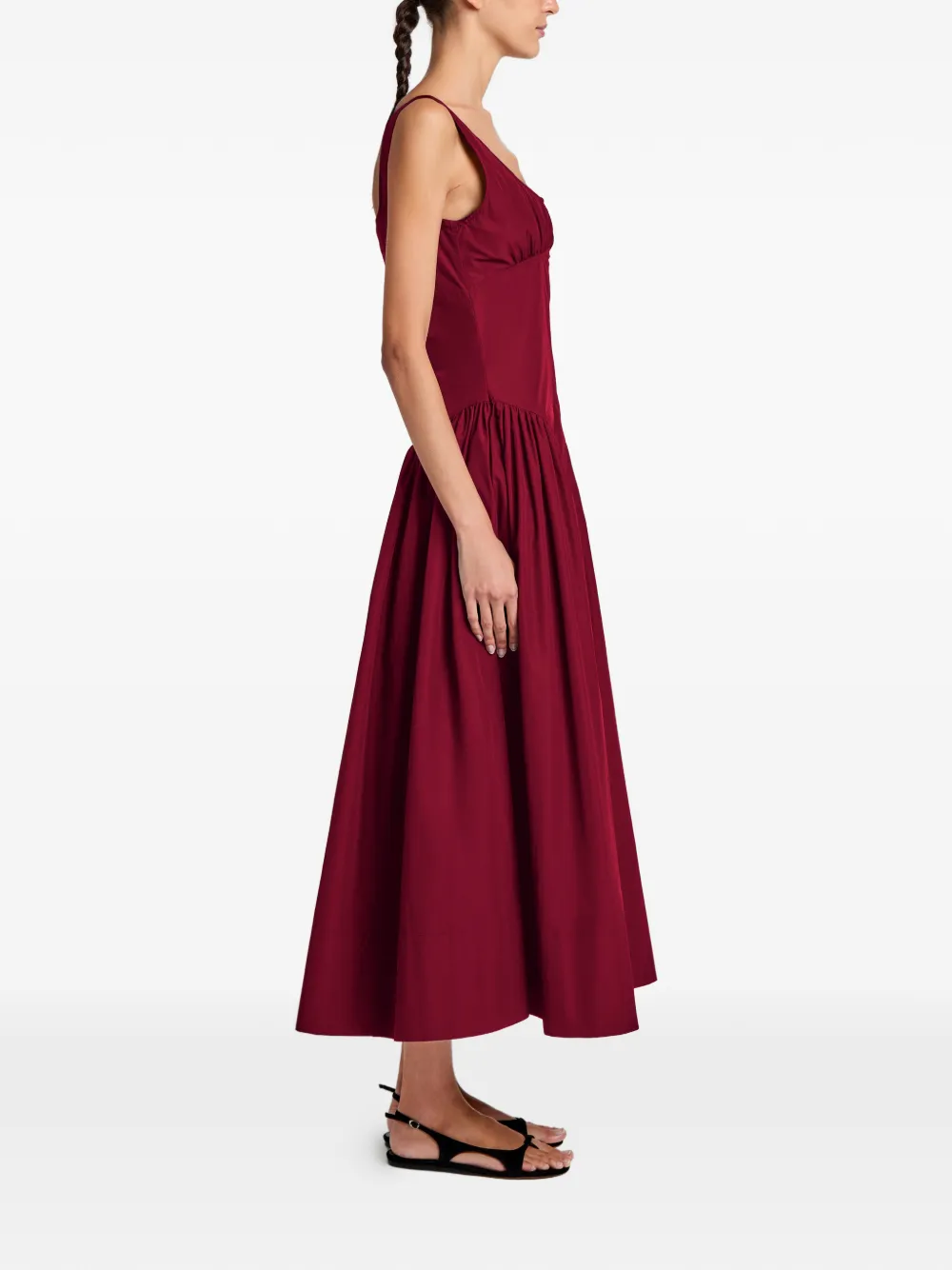 Proenza Schouler White Label Kendall gesmockte jurk Rood