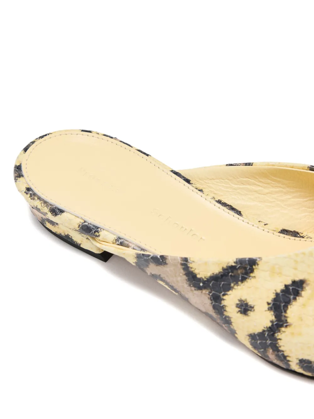 Proenza Schouler Trap slippers met pythonprint Beige