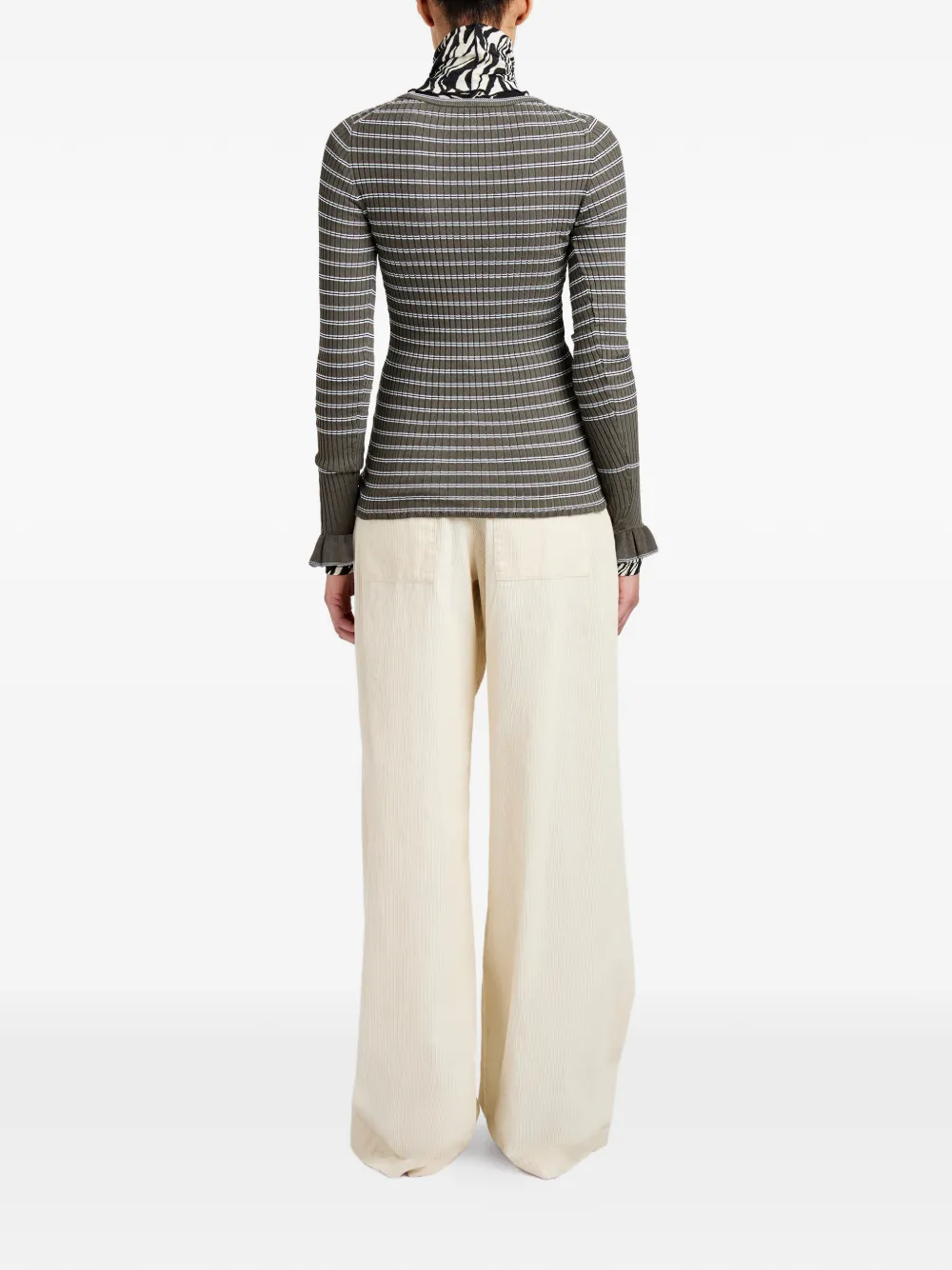 Proenza Schouler White Label Yasmine gestreepte trui Groen