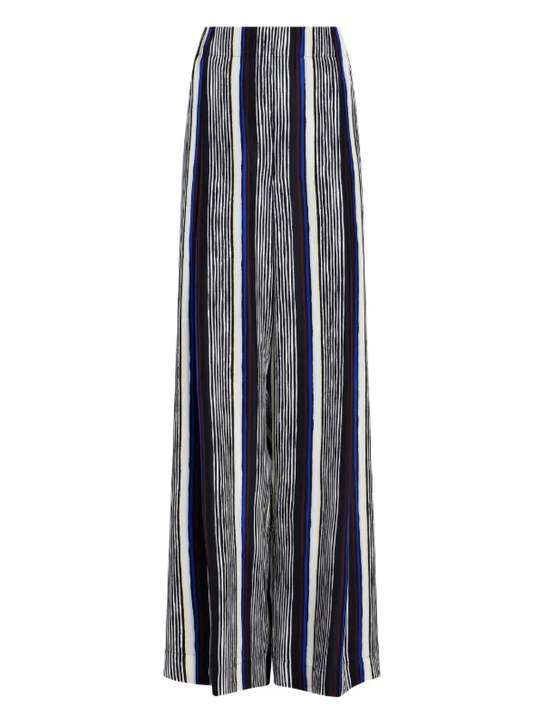 Proenza Schouler Amira Trousers in Printed Silk Habotai in Black