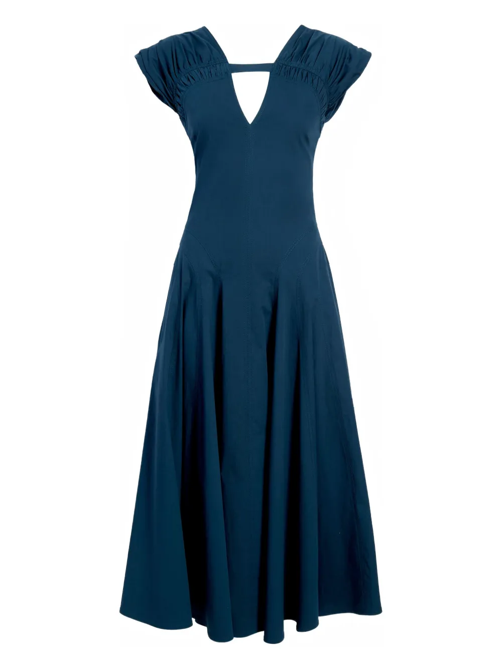 Proenza Schouler Abito midi Manoela con dettaglio cut-out e arricciatura - Blu