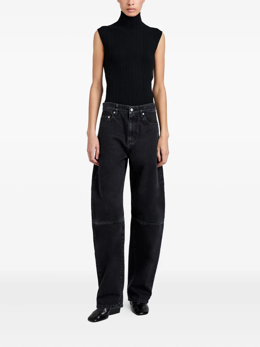 Proenza Schouler Fontana jeans met riemlussen - Zwart