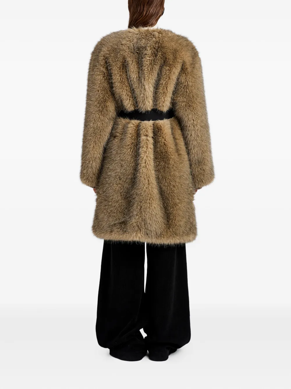 Proenza Schouler White Label Khai jas van imitatiebont met ceintuur Bruin