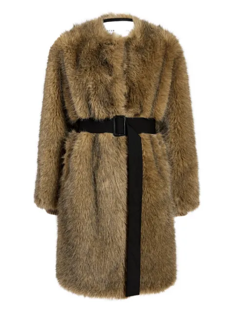 Proenza Schouler White Label faux fur belted Khai coat