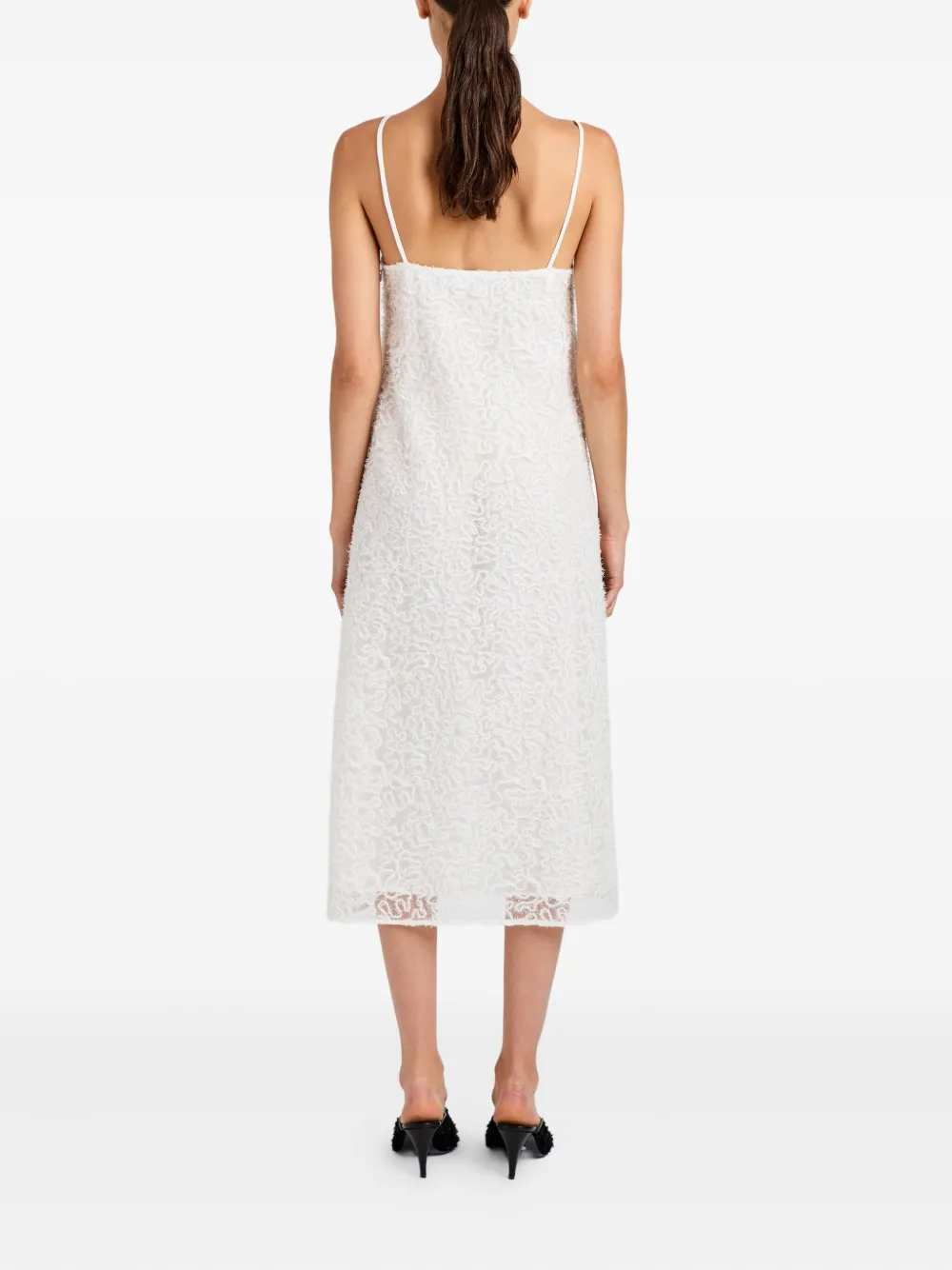 Proenza Schouler Virginie Embroidery-detail Midi Dress In White