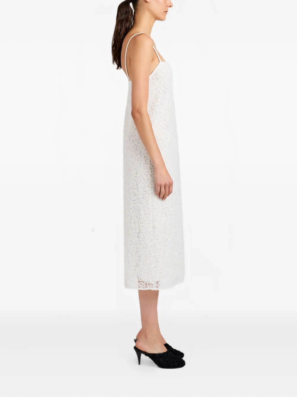 Proenza Schouler Virginie Embroidery-detail Midi Dress In White