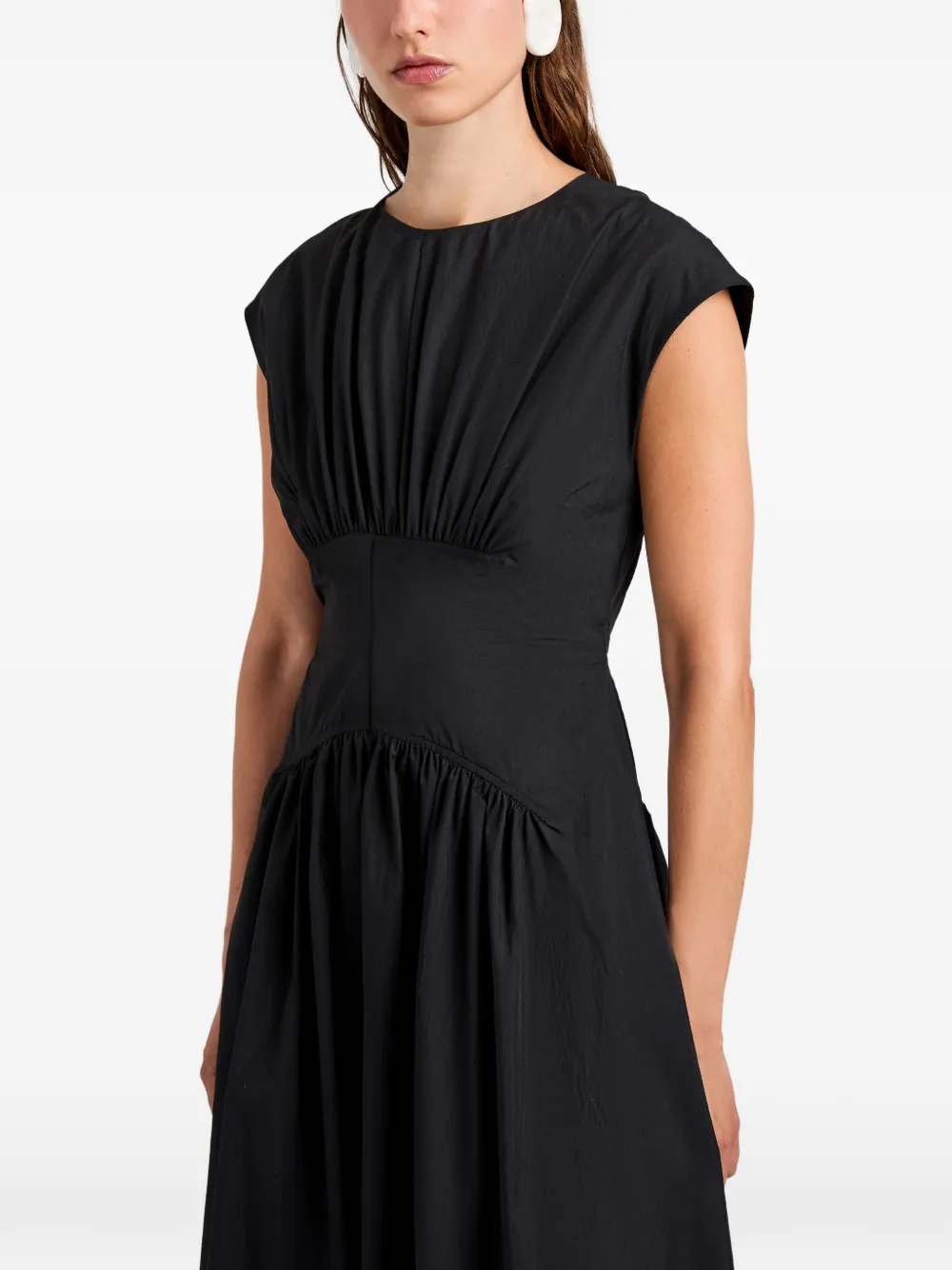 Proenza Schouler White Label Nyssa maxi-jurk met gesmockt detail Zwart
