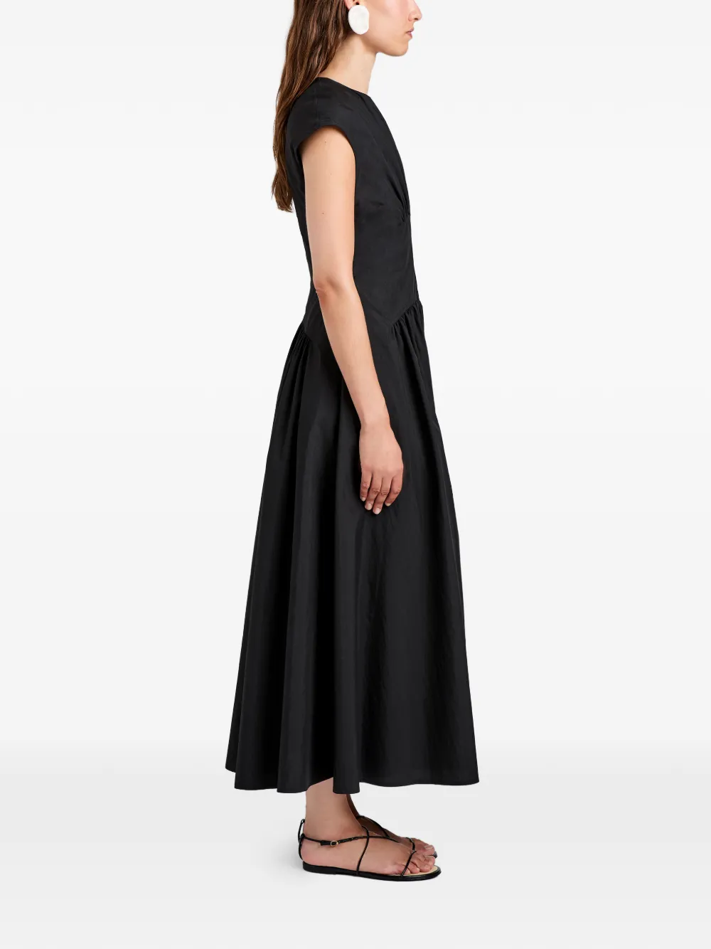 Proenza Schouler White Label Nyssa maxi-jurk met gesmockt detail Zwart