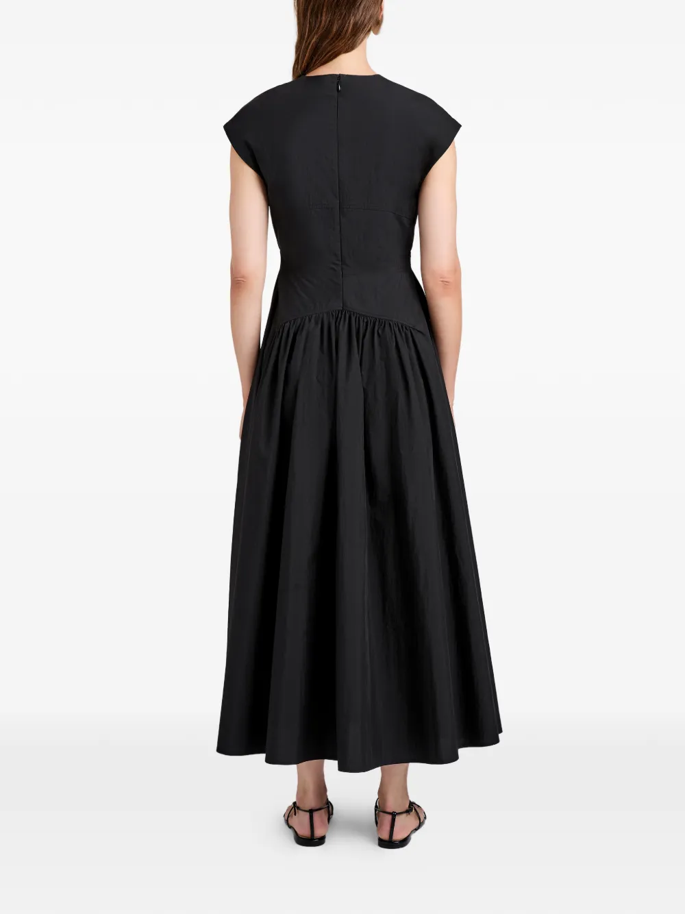 Proenza Schouler White Label Nyssa maxi-jurk met gesmockt detail Zwart