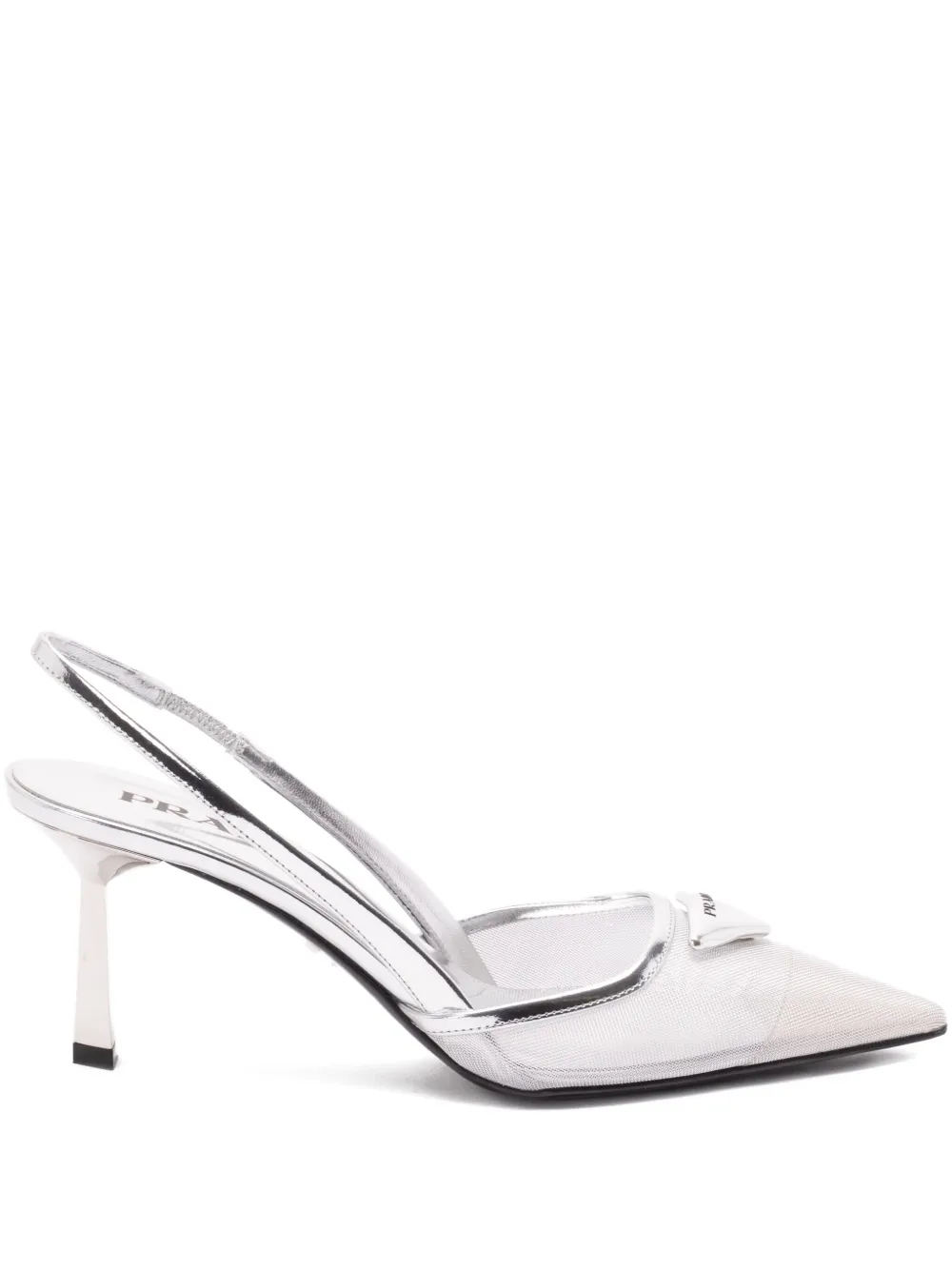 Prada Pointed Slingback Pumps Zilver