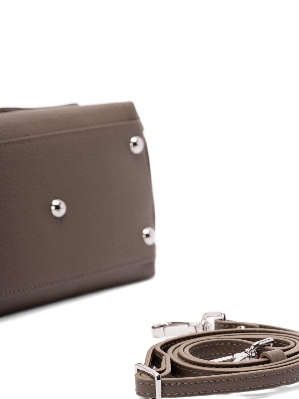 Zanellato Baby Postina Studded Tote Bag In Brown