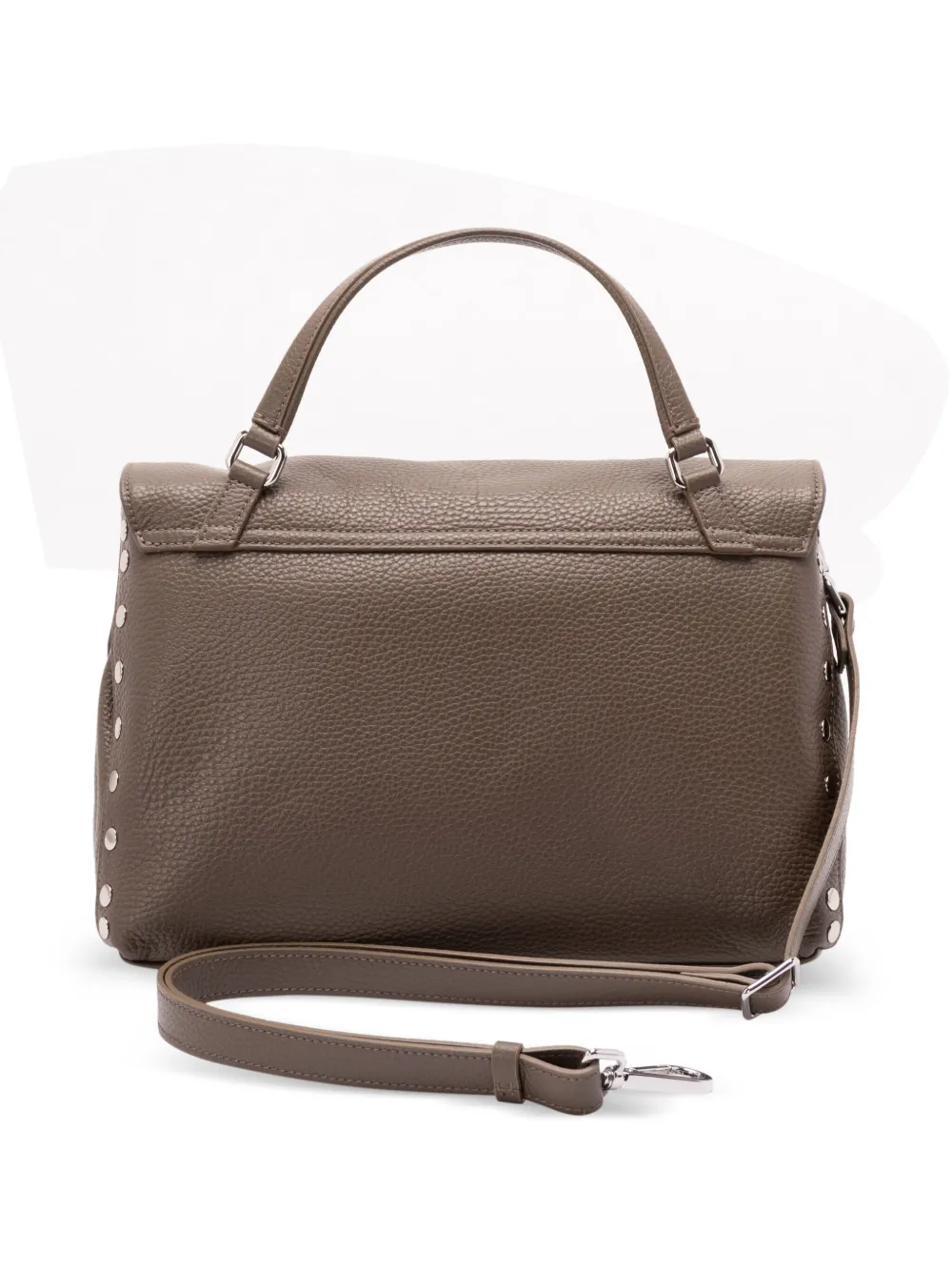 Zanellato small Postina studded turn-lock leather tote bag - Grijs