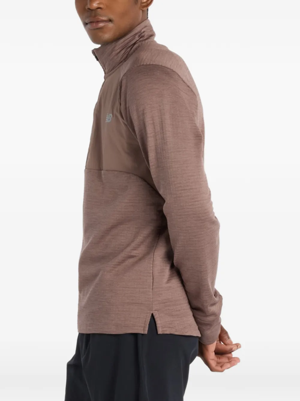 New Balance Sweater met halve rits Bruin