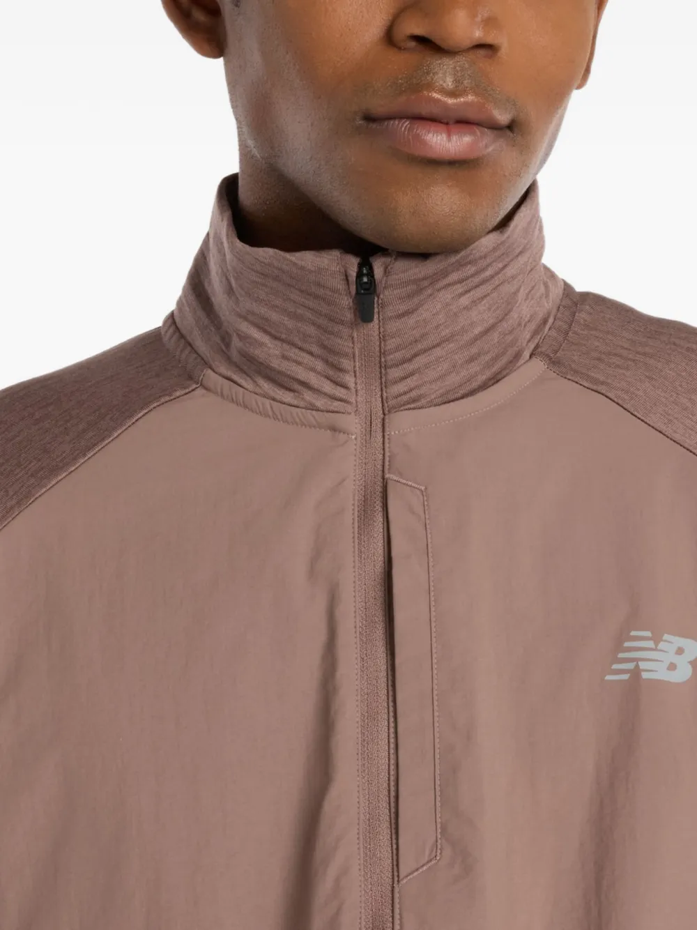 New Balance Sweater met halve rits Bruin