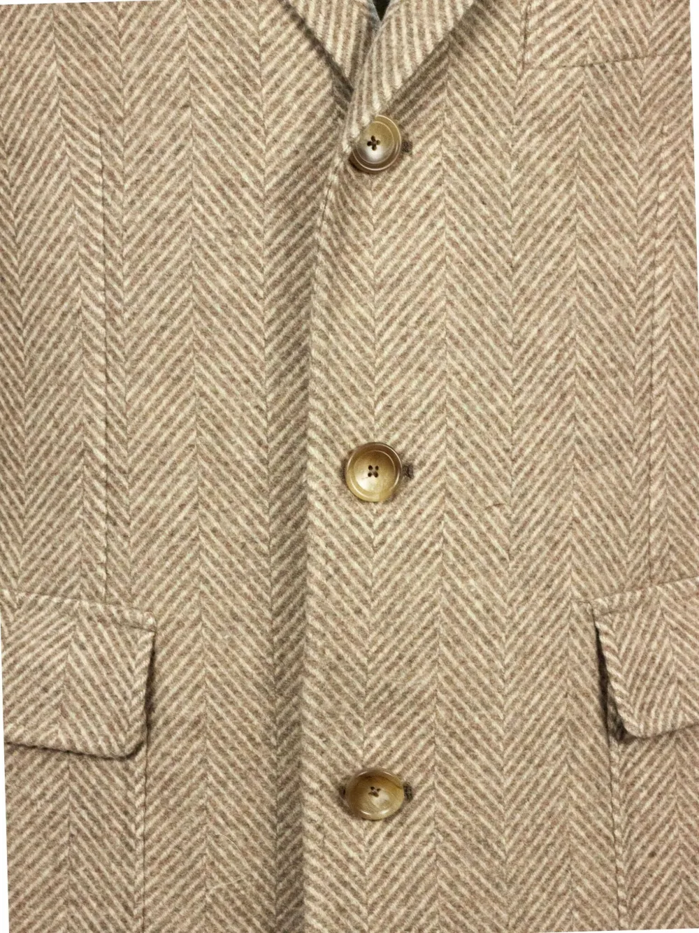 Tagliatore Herringbone Weave Brooch Coat In Neutral
