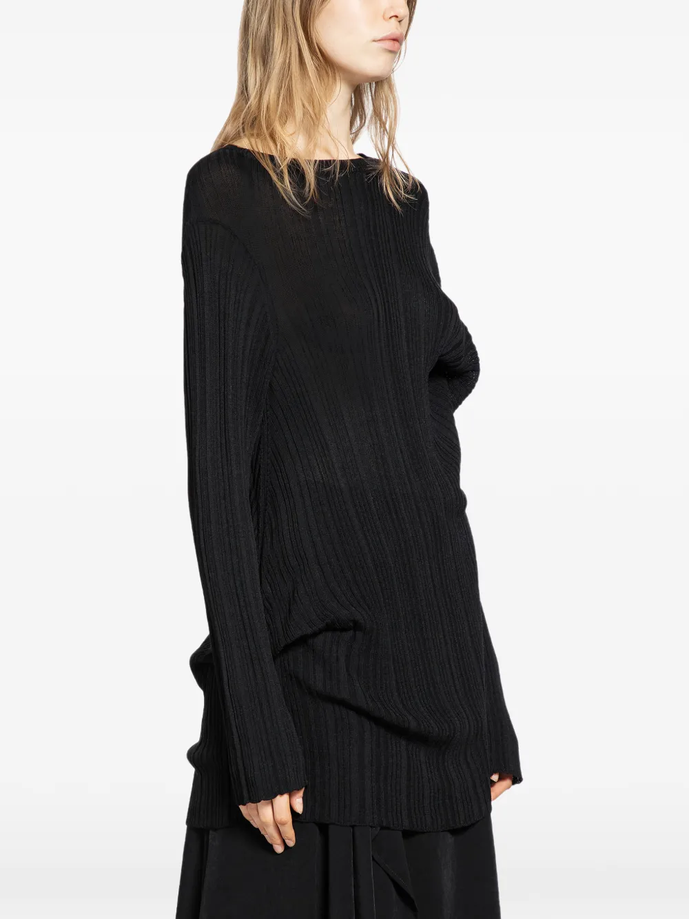Yohji Yamamoto tuck detail blouse - Zwart