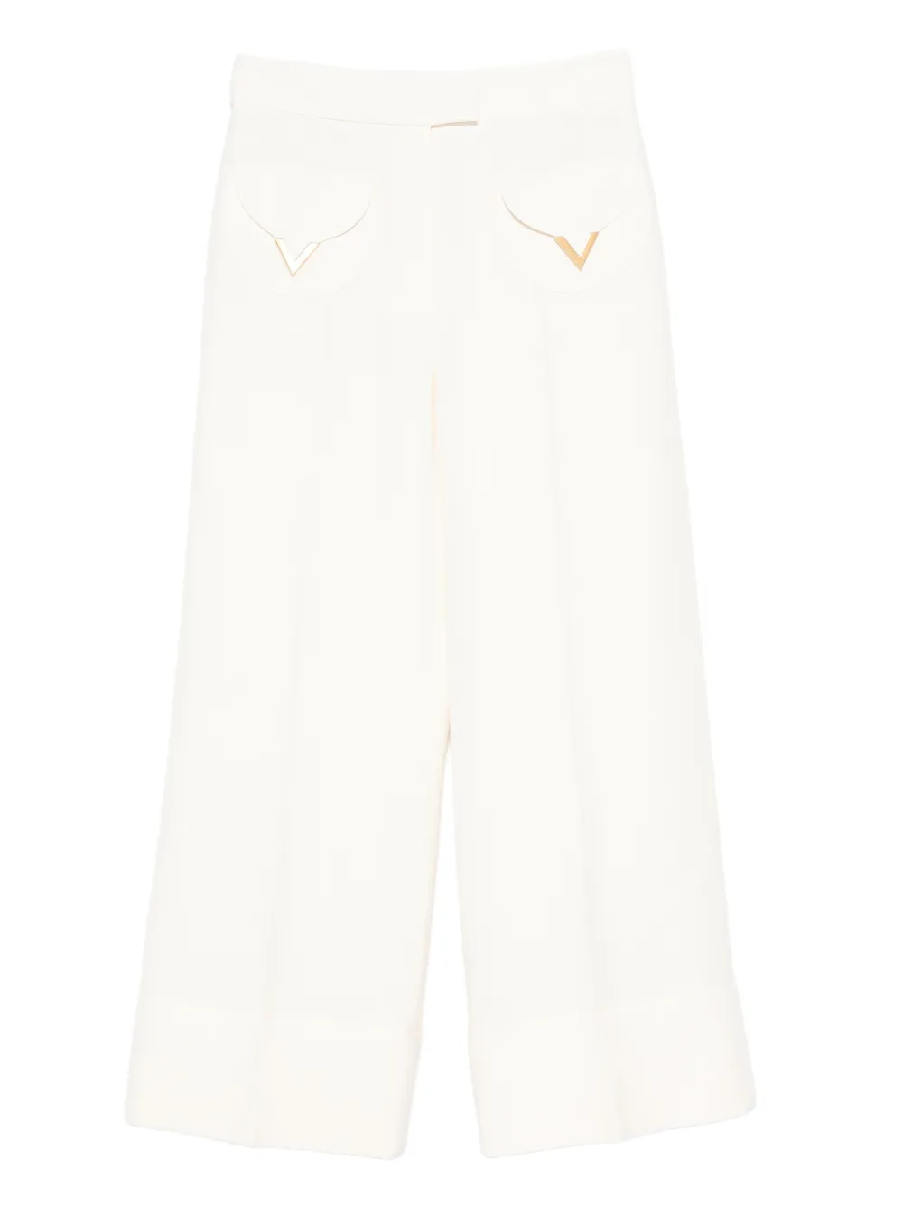 Valentino V-detail Pocket Trousers In White