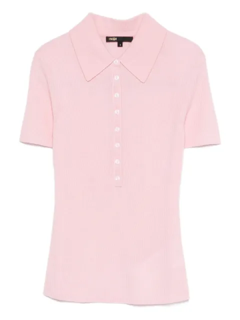 Maje playera tipo polo tejida de canalé