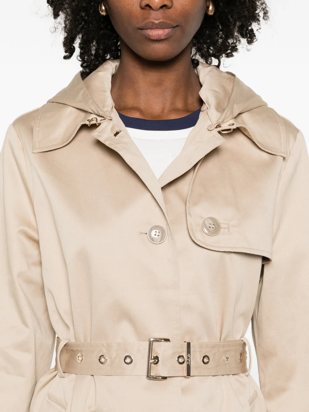 Belted Hooded Raincoat