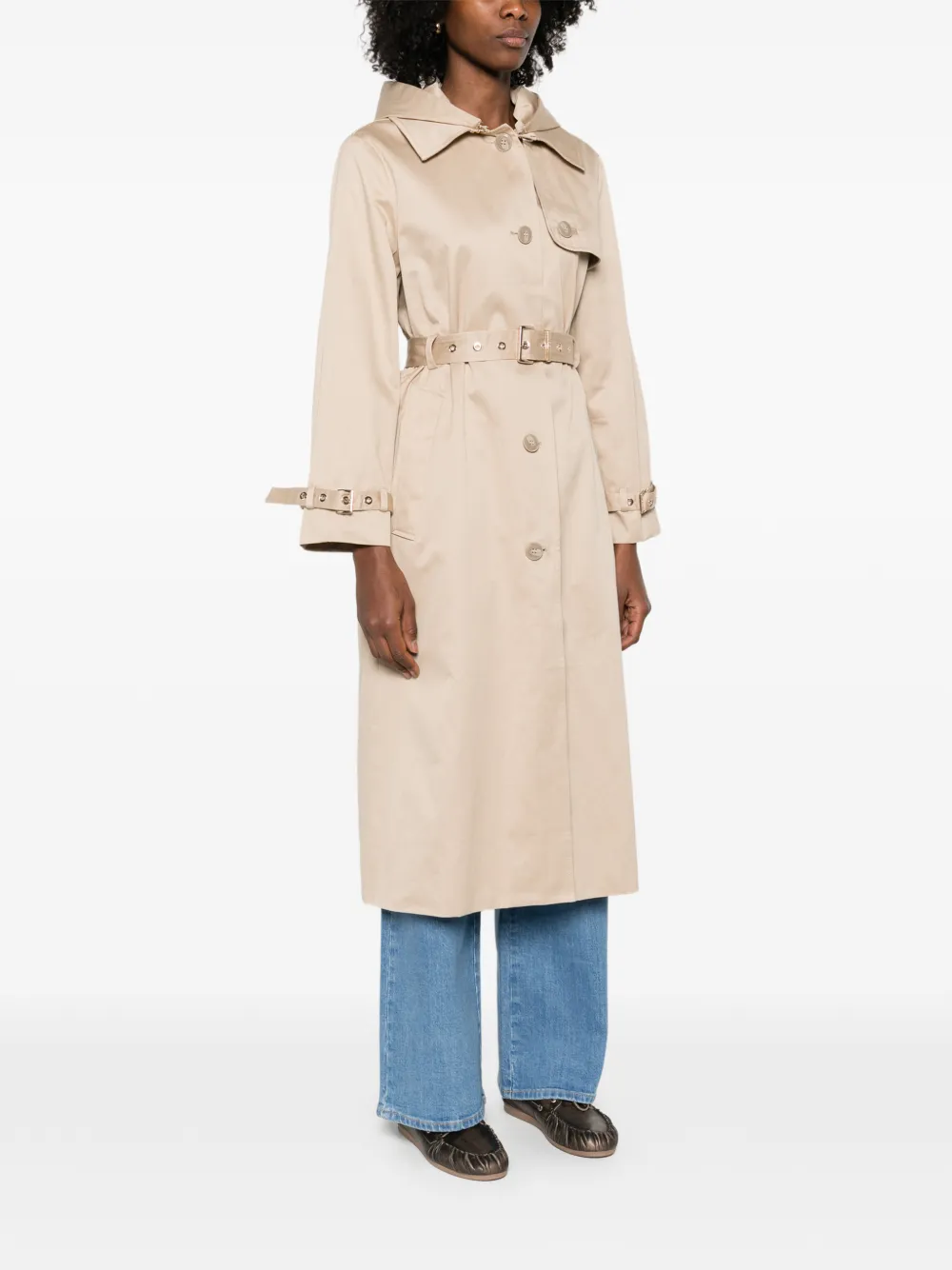 Belted Hooded Raincoat