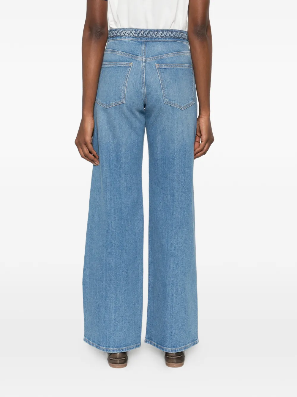 Maje Flared jeans met gevlochten detail Blauw