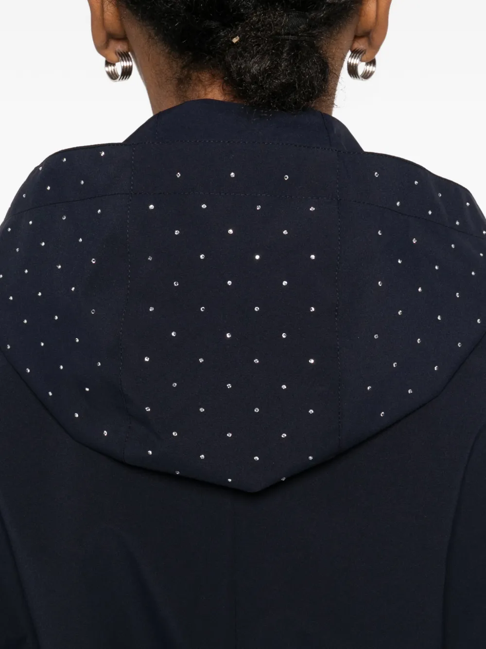 Maje Logo-embossed Coat In Blue