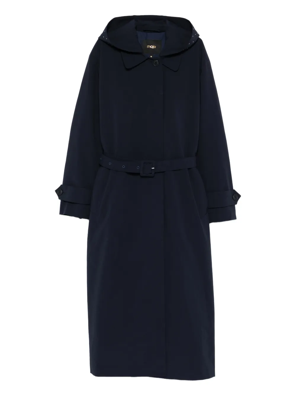 Maje Cappotto con logo goffrato - Blu