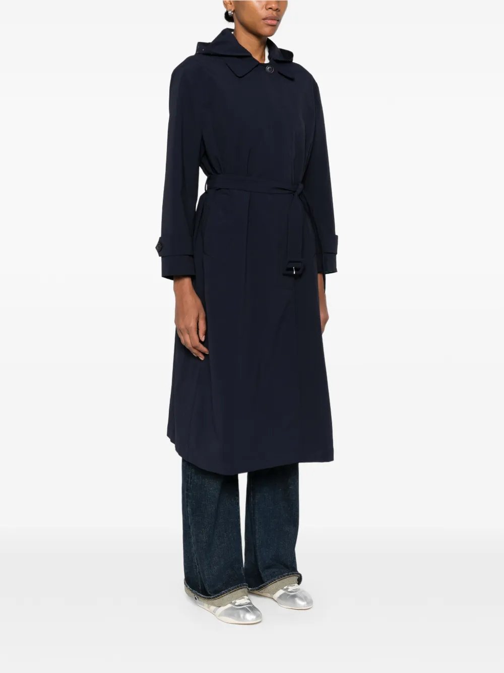  Maje Logo-embossed Coat - Blue 