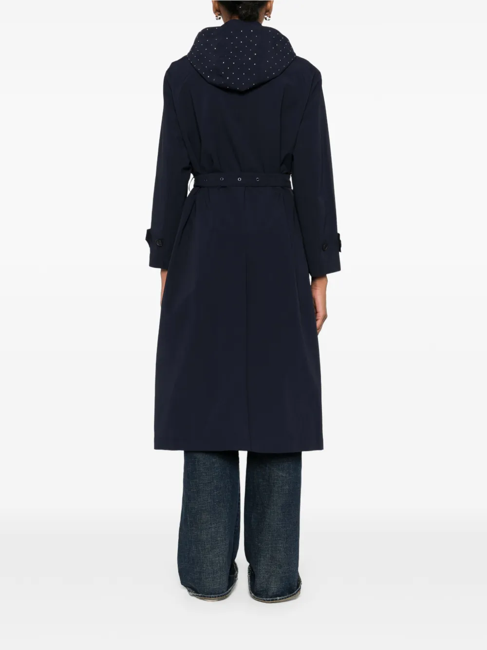 Maje Logo-embossed Coat In Blue