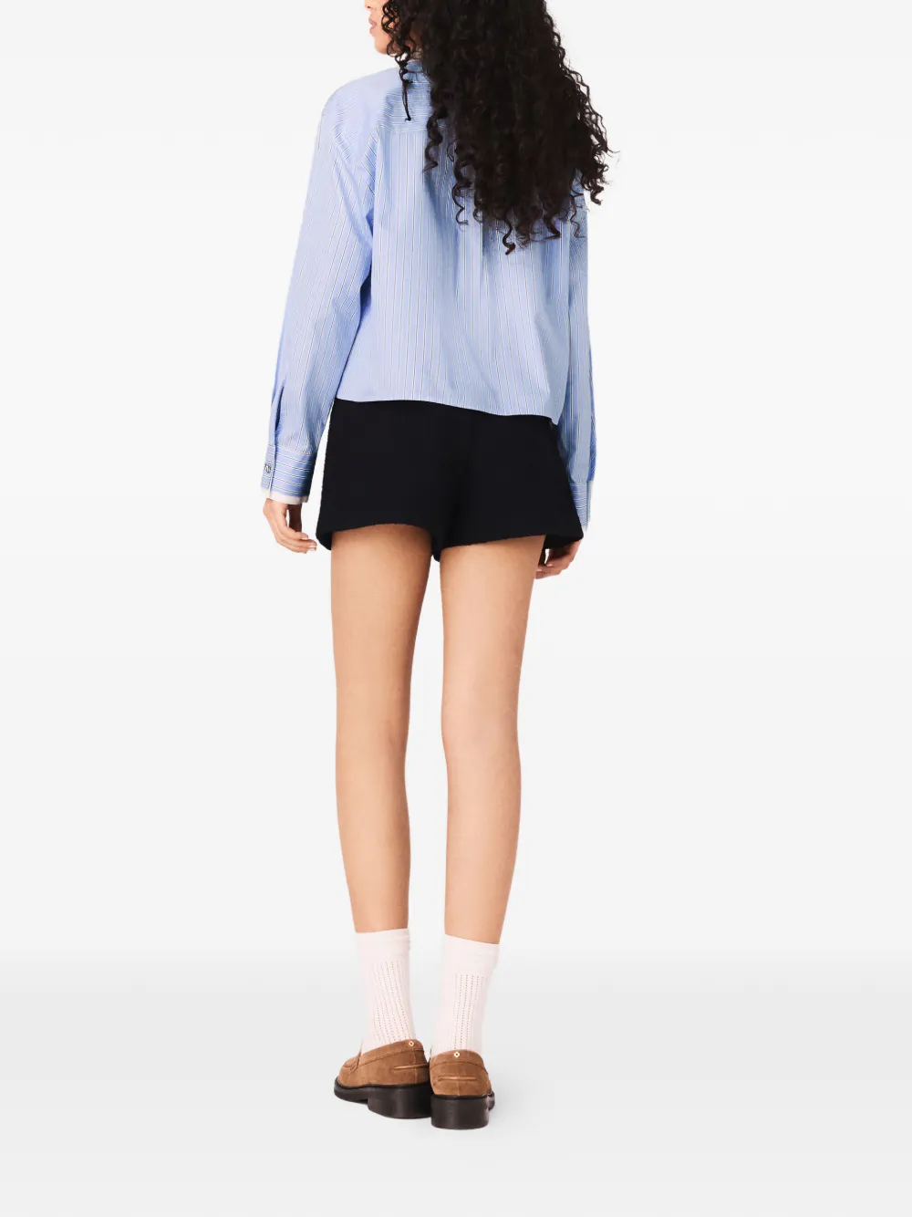 Maje Gestreepte blouse met verfraaide kraag Blauw