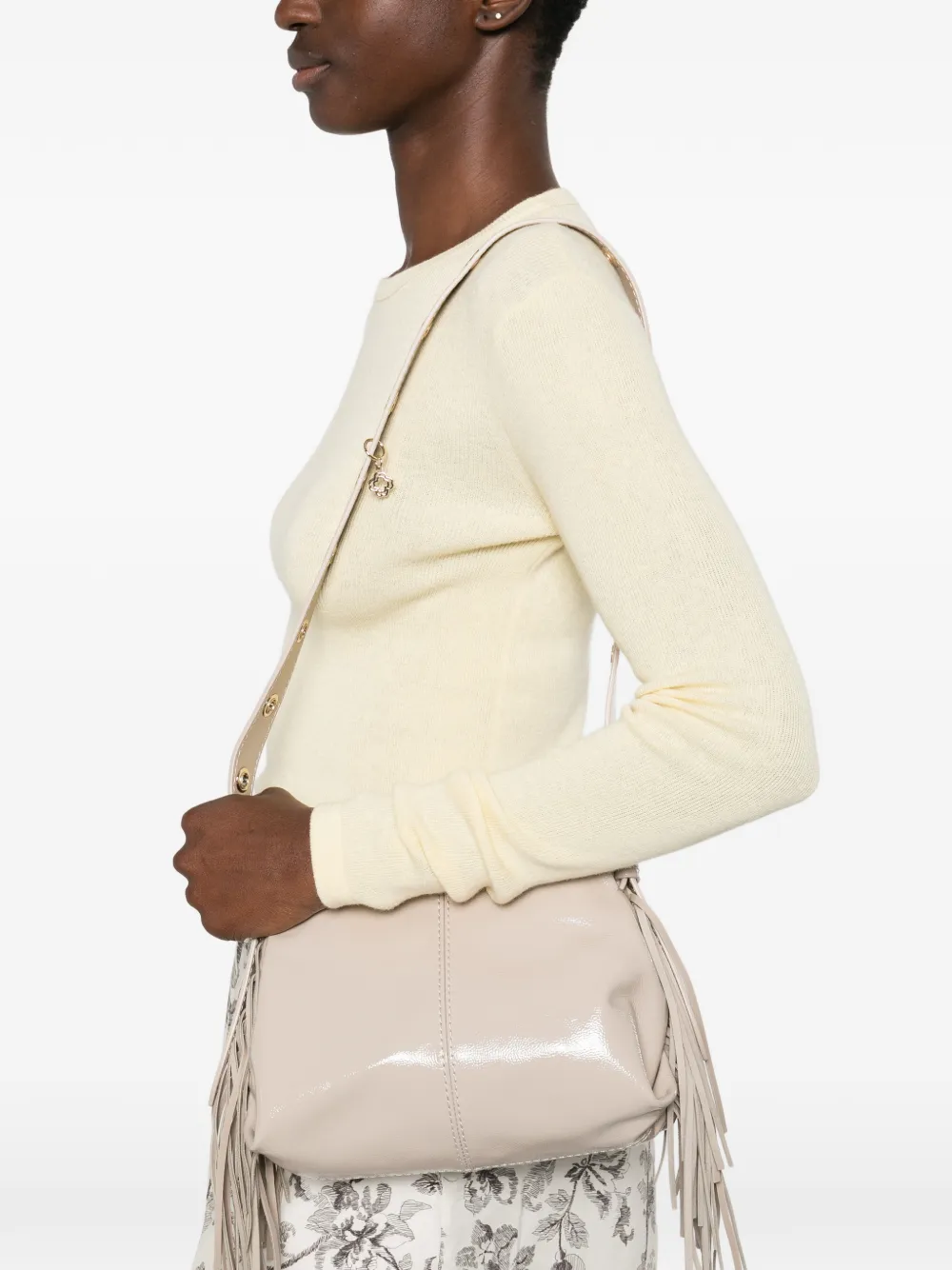  Maje Miss Mini Naplack Crossbody Bag - Neutrals 