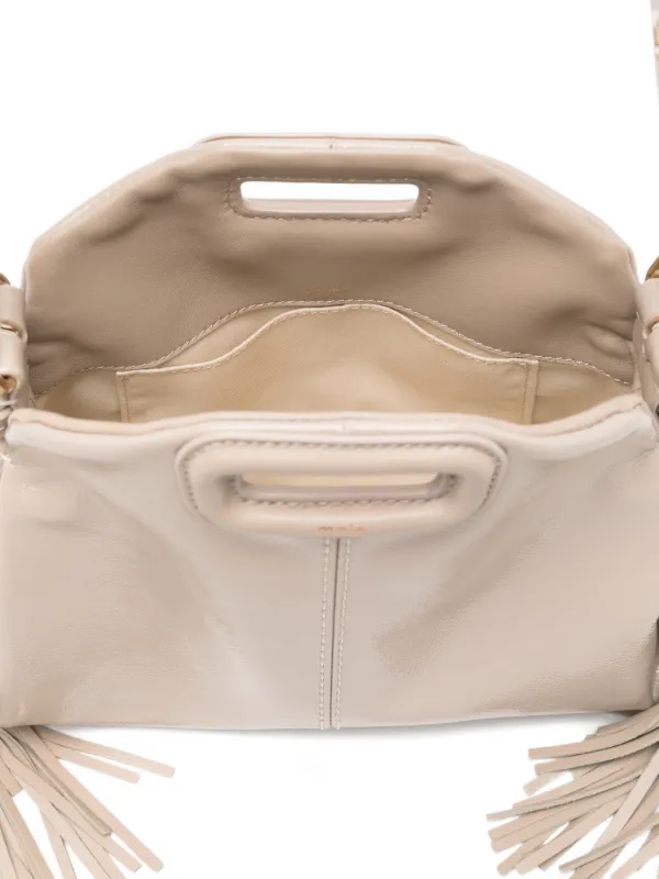 Maje Miss Mini Naplack Crossbody Bag | Neutrals | FARFETCH ZA