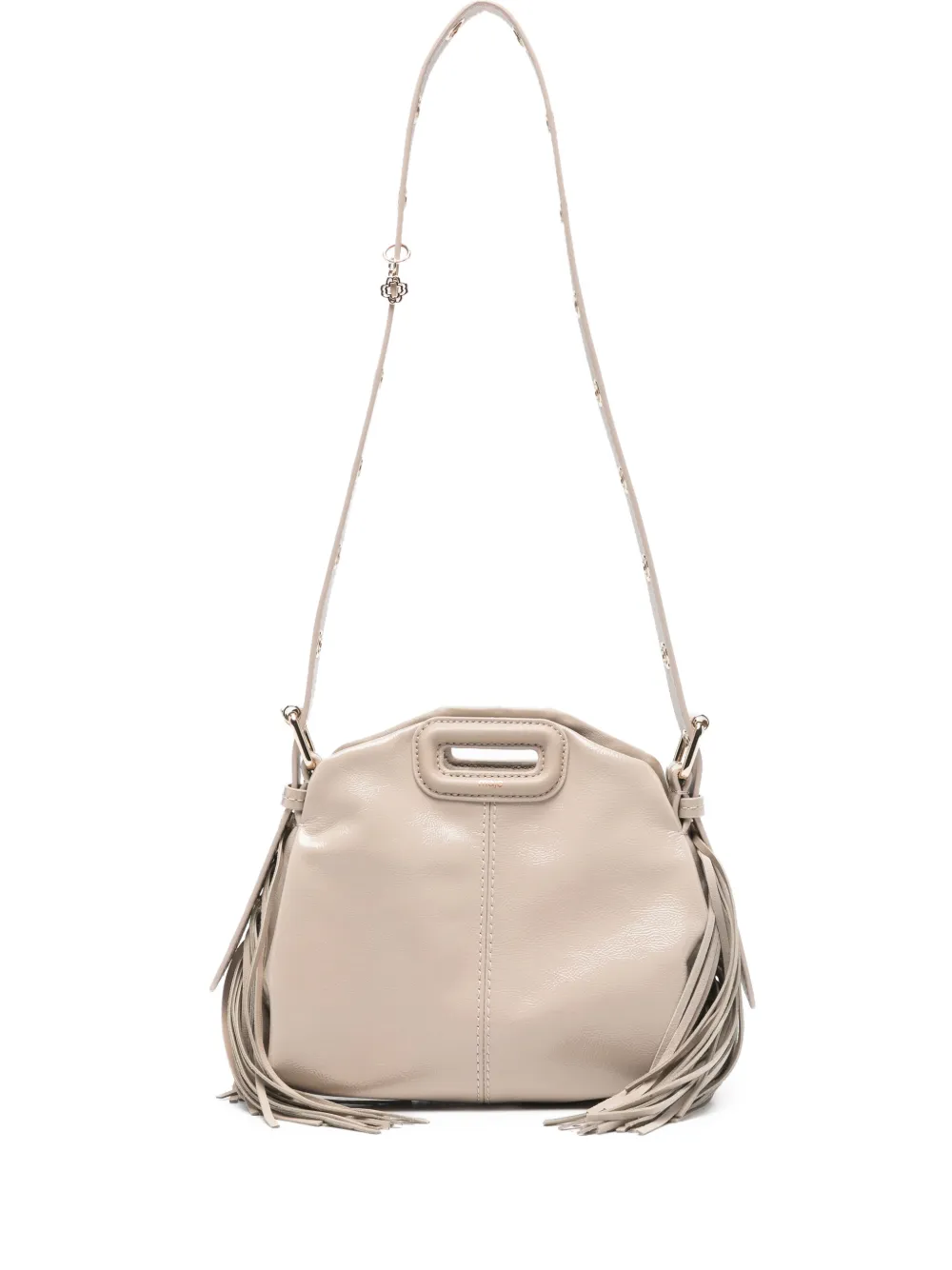 Maje Miss Mini Naplack crossbody bag - Toni neutri
