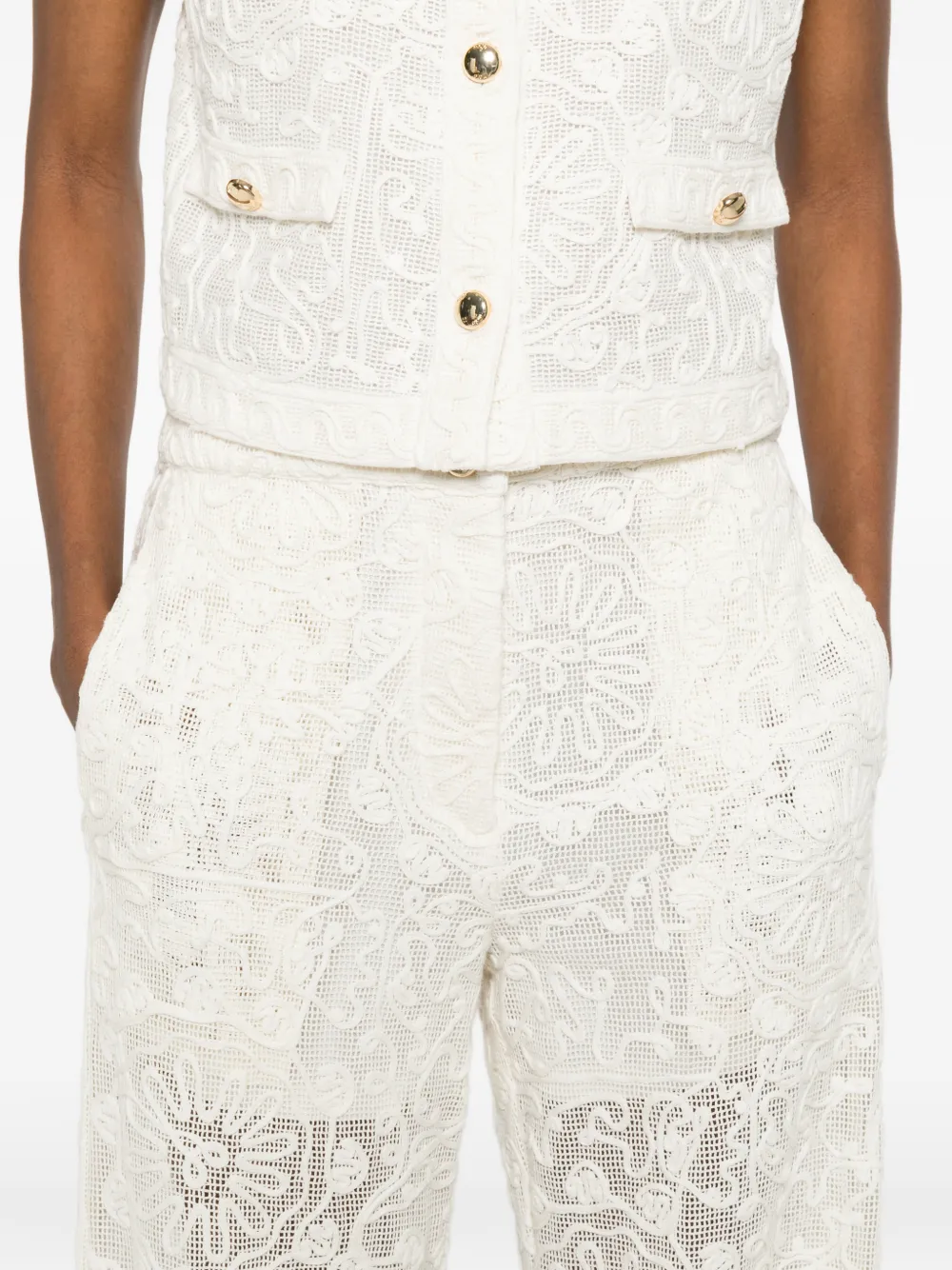 Maje Giupure broek met kant Beige
